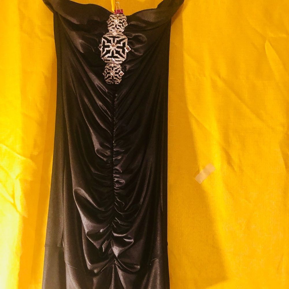 Black Mini Shiny Club BEBE dress
